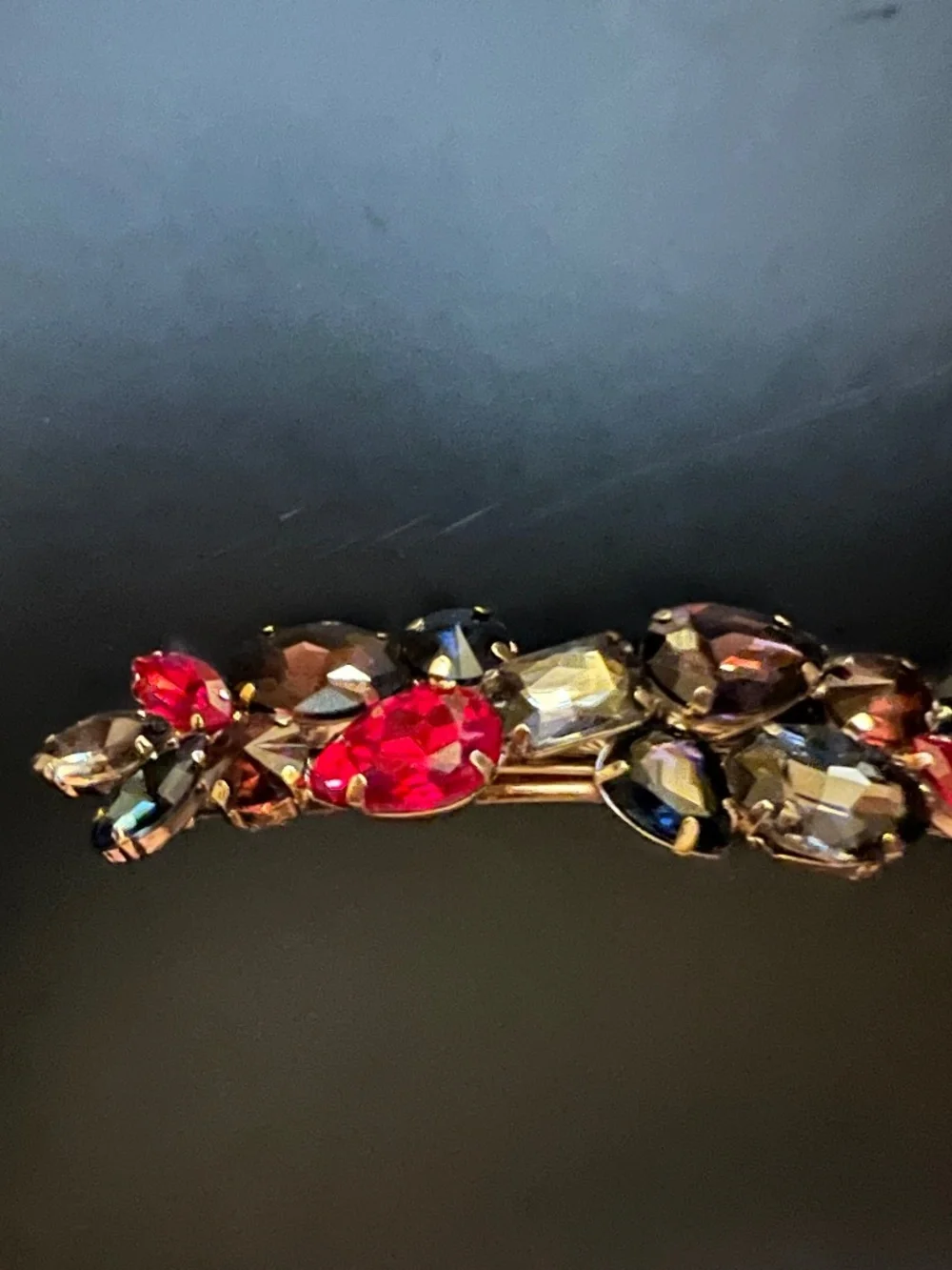Tasha Gold Hair Clip/Barett wCrystal Stones 4